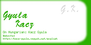 gyula kacz business card